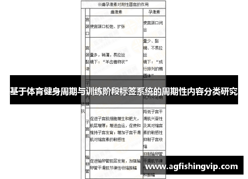 基于体育健身周期与训练阶段标签系统的周期性内容分类研究